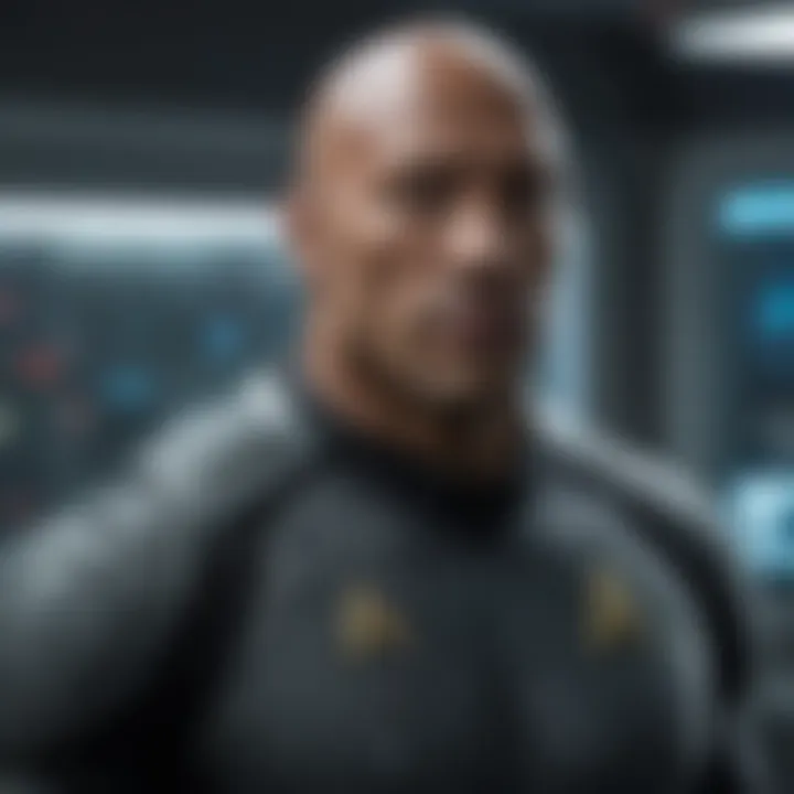 Concept art of a Star Trek universe with Dwayne Johnson's character