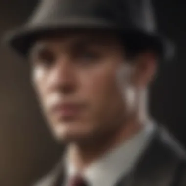 Symbolic representation of power and class through Tommy Shelby's hat, illustrated with contrasting elements.