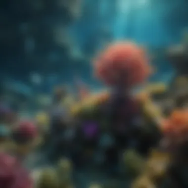 A vibrant scene from the animated film Luca depicting the underwater world