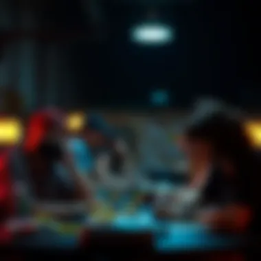 A conceptual art piece showcasing key moments in the narrative