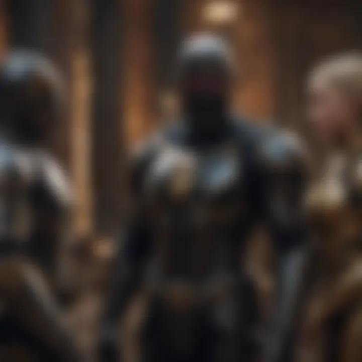 The Black Knight interacting with other characters from the Eternals