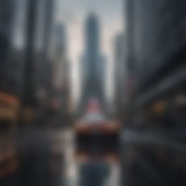 Clues Among Skyscrapers Urban cityscape with hidden clues
