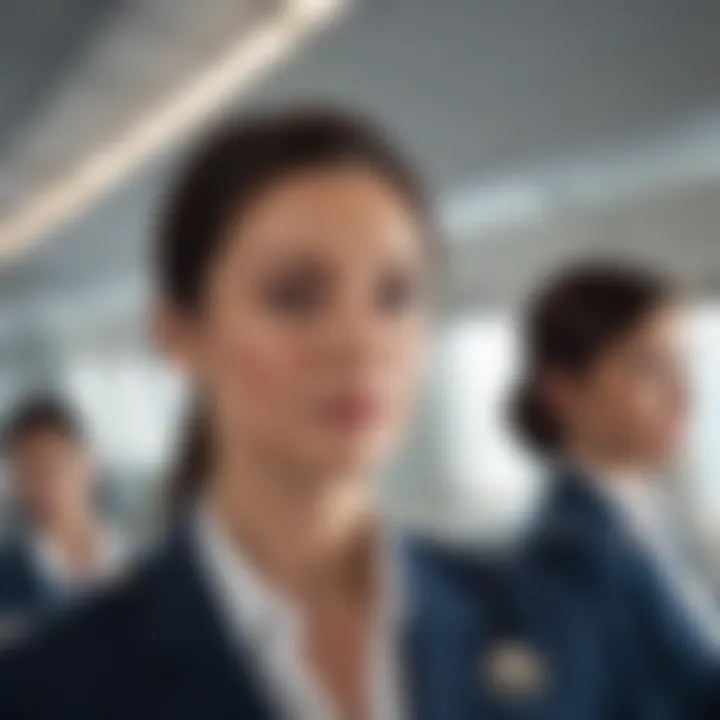 A scene of a flight attendant in a personal moment of reflection