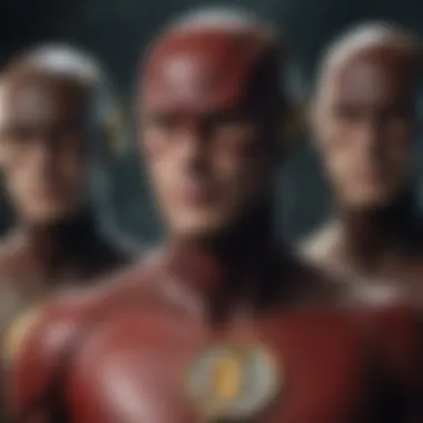 Artwork highlighting key characters from The Flash series