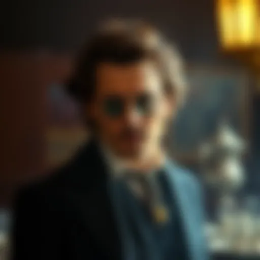 Johnny Depp in character for Fantastic Beasts