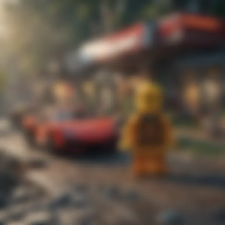 Digital representation of LEGO and Nintendo worlds merging