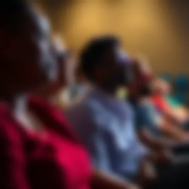 A visual representation of audience reactions during a pivotal moment