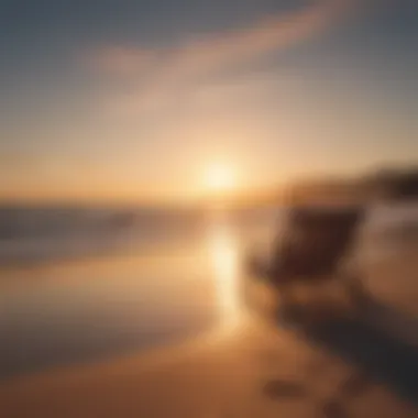 Solitude and Introspection A serene beach at sunset symbolizing solitude and introspection.