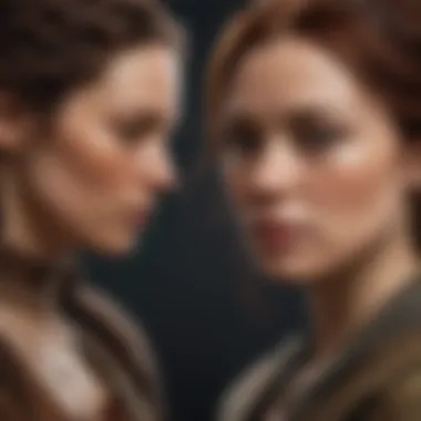 Intricate Character Dynamics An artistic interpretation of the complex relationship between the main characters.