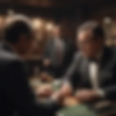 Strategic Alliances: Greene's Role in the Underworld Moe Greene interacting with other characters