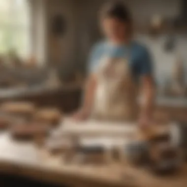 An artistic representation of the Star Baker apron alongside various baking tools, showcasing the artistry of the craft.