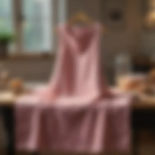 A close-up of the Star Baker apron draped elegantly over a vintage baking table, symbolizing culinary achievement.