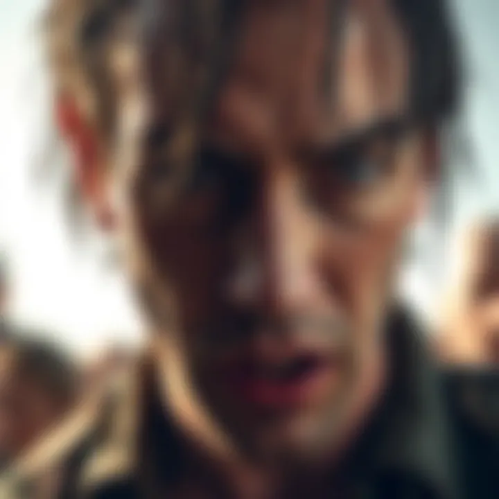 A close-up of a significant character's expression in The Walking Dead