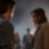 A tense moment between characters in The Walking Dead