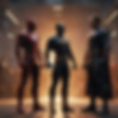 Superhero Silhouettes Uniting in Epic Battle