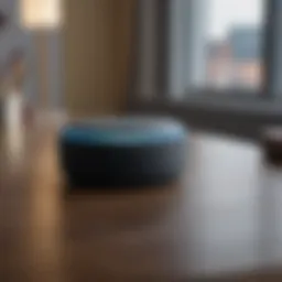 Sleek Echo Dot device resting on a modern desk