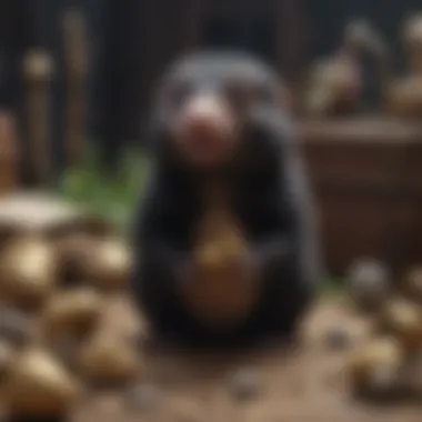 Magical Niffler gleefully collecting treasures