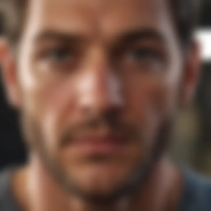 A dramatic close-up of an actor's intense expression in a film scene