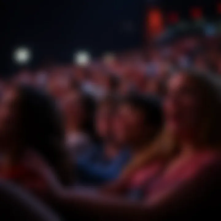 An excited audience enjoying a film screening