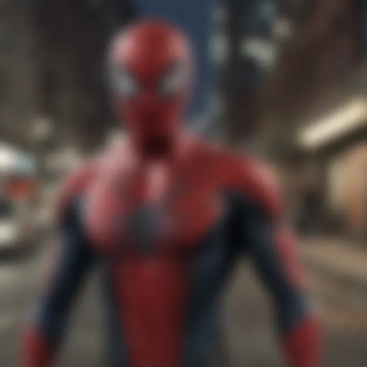 Arachnid-inspired Superhero in Urban Setting