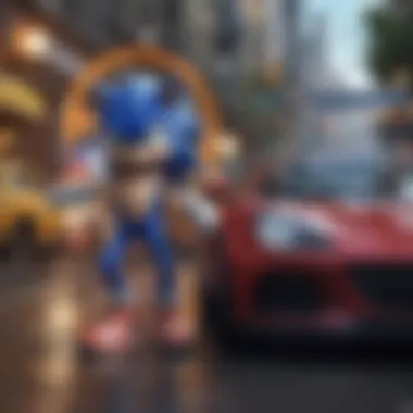 Dive Into a Vibrant Sonic Movie Scene Vibrant Sonic Movie Scene Illustration