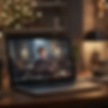 Online Streaming Option Laptop with 'Home Alone' streaming