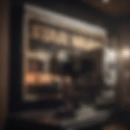 A vintage film projector casting light on a screen displaying the Star Wars logo