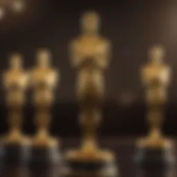 Golden statuette of an Oscar trophy symbolizing the awards ceremony