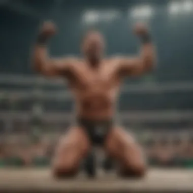 Wrestler Celebrating Victory at Money in the Bank