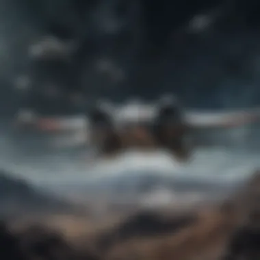 Brave Encounter of X-wing Fighter with Imperial Forces X-wing Fighter Engaging Imperial Forces