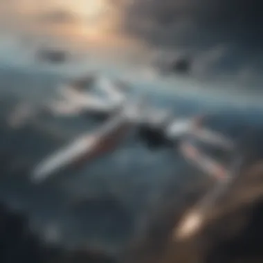 Elegant Formation of X-wing Fighter Squadron X-wing Fighter Squadron in Flight